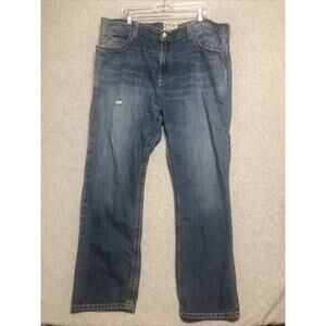 Ariat Jeans Mens 44x32 Blue Low Rise M4 Boot Distressed Denim Western Cowboy